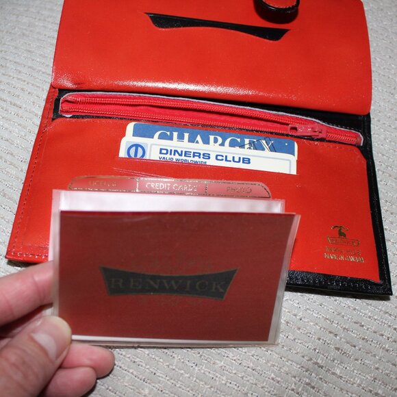 unused 1960s Renwick Chequebook Wallet Kisslock Coin Purse Nappa Leather Bifold - Picture 3 of 15